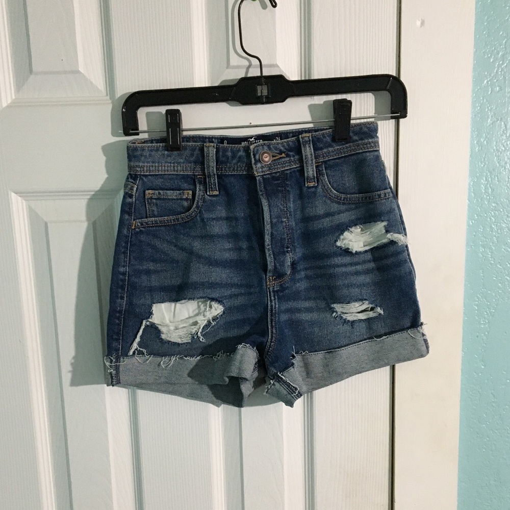 Blue jean ultra high waisted shorts